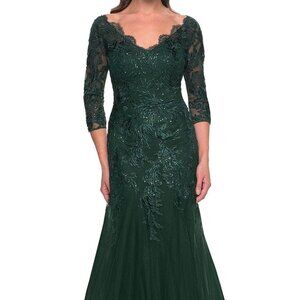 La Femme 30823 Mother of the Bride Dress Emerald Size 12